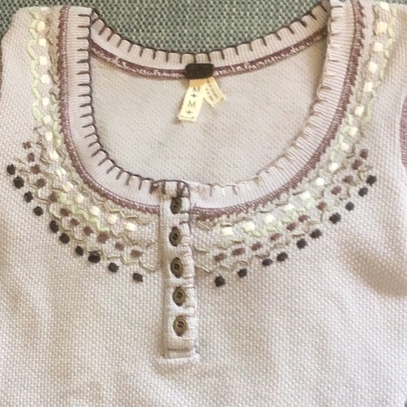 We The Free”-beautiful bohemian long sleeve thermal top with embroidery… - Picture 1 of 5